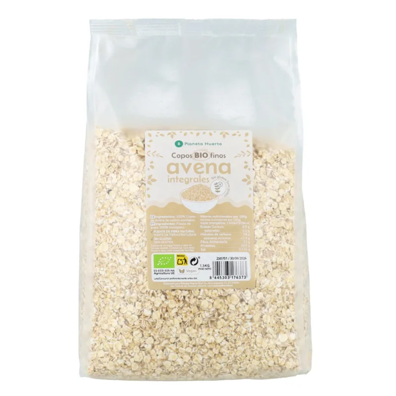 Copos de avena finos Sin Gluten ECO Planeta Huerto 1,5 kg