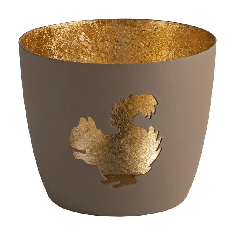 Windlicht Madras Eichhörnchen sandstone-goldfarben mittel