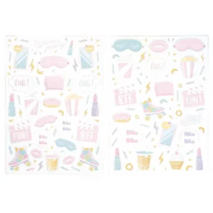 Stickers pyjama party pour enfant aux couleurs pastel