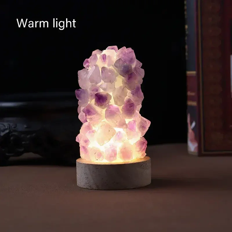 Brehn | Kristallampe - Amethyst - Heilende Energie - Sanftes Licht