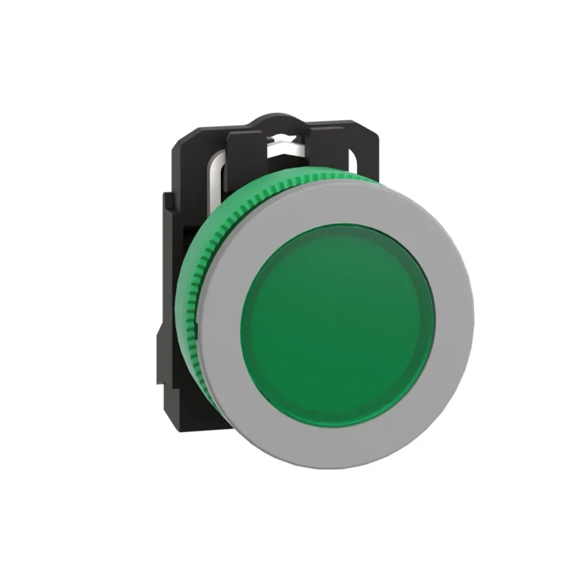 Schneider Electric - Leuchtmelder, Komplettgerät Leuchtmelder XB5FVB3C0 gn,30mm,24V,in grau