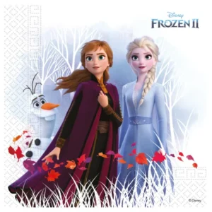20 Serviettes en papier compostable La Reine des Neiges 2™ 33 x 33 cm