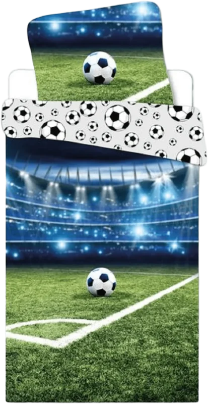 Bettwäsche Fußball Stadion 135 x 200 cm, 100 % Baumwolle