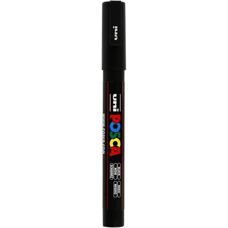 Posca Marker , Nr. PC-3M, Strichstärke 0,9-1,3 mm, fein, Schwarz, 1 Stk [HOB-274046]
