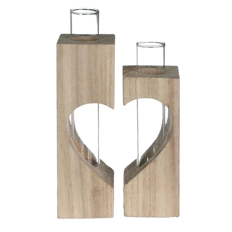 Wooden Tube Holder Heart