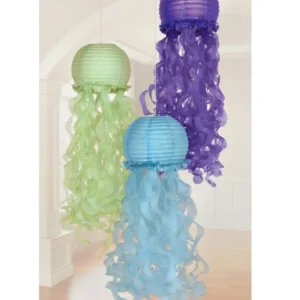 Lanternes en papier méduses rêves de sirène bleu violet vert