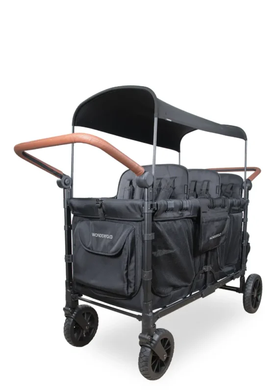 WonderFold W6 Luxe Pro Kinderwagen 6-Sitzer Jet Black