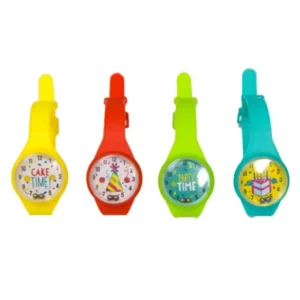 Accessoires piñata montres jouets pour enfant colorées jaune rouge vert et bleu