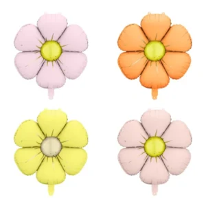 Ballons en aluminium marguerite pour fête multicolores pastels