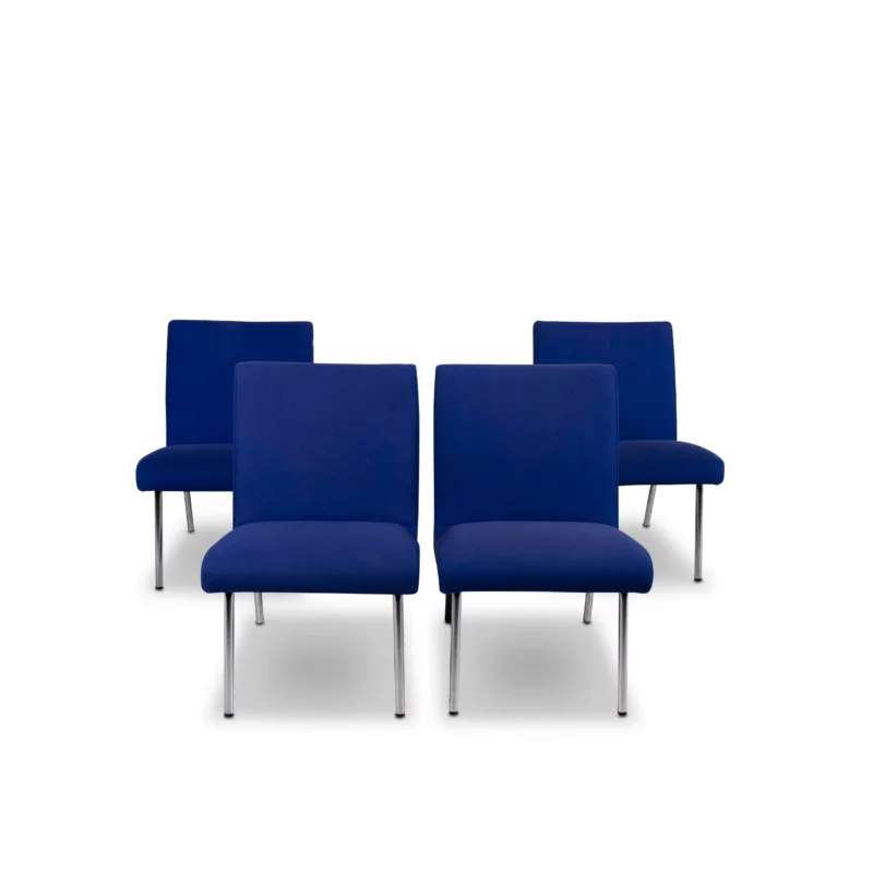 Walter Knoll Vostra Stoff Sessel Blau 4x Stuhl #10044