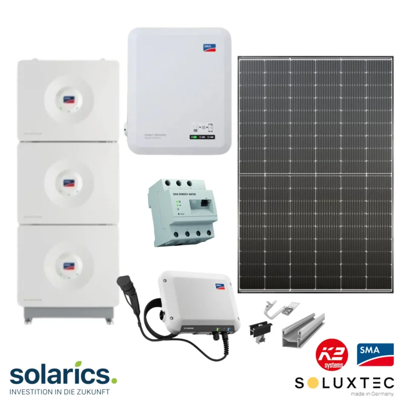 5.74 kWp German Brand SOLUXTEC Solar-Komplettpaket Module + SMA WR + – Soluxtec