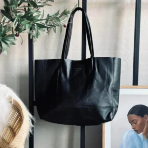 Shopper Daily aus weichem Leder - Schwarz