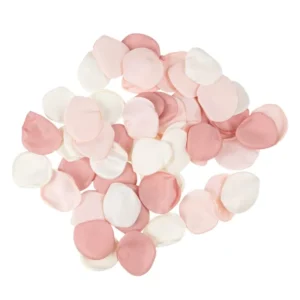Pétales en satin pour décoration ivoire rose et vieux rose