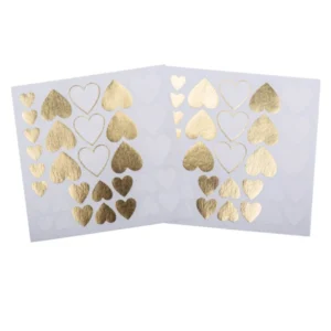 Stickers cœurs pour décoration de mariage blancs et dorés