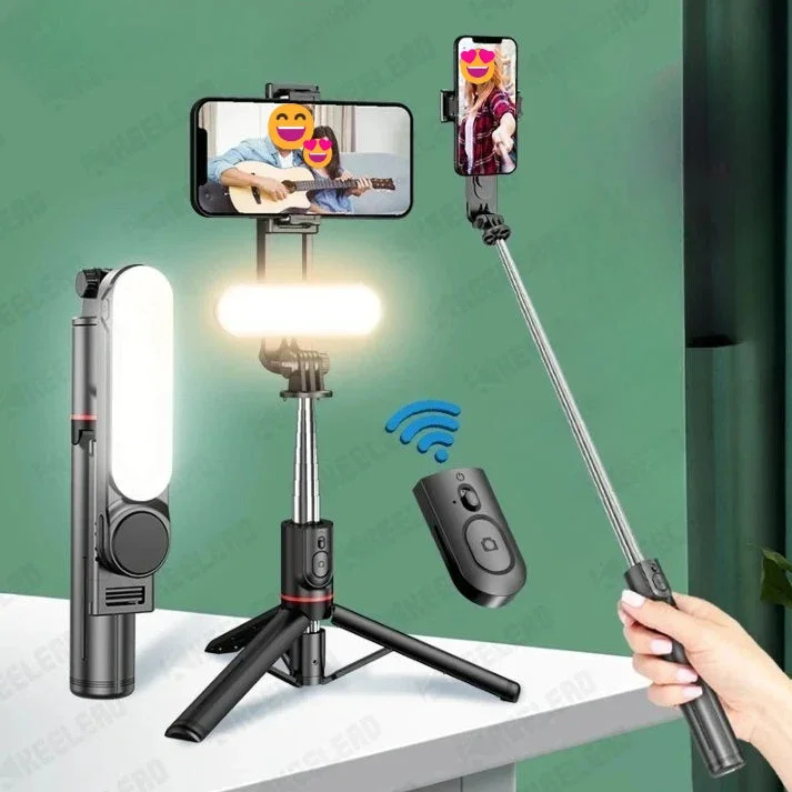 VIvolux | Ultra faltbarer integrierter Beleuchtung Selfie Stick Stativ