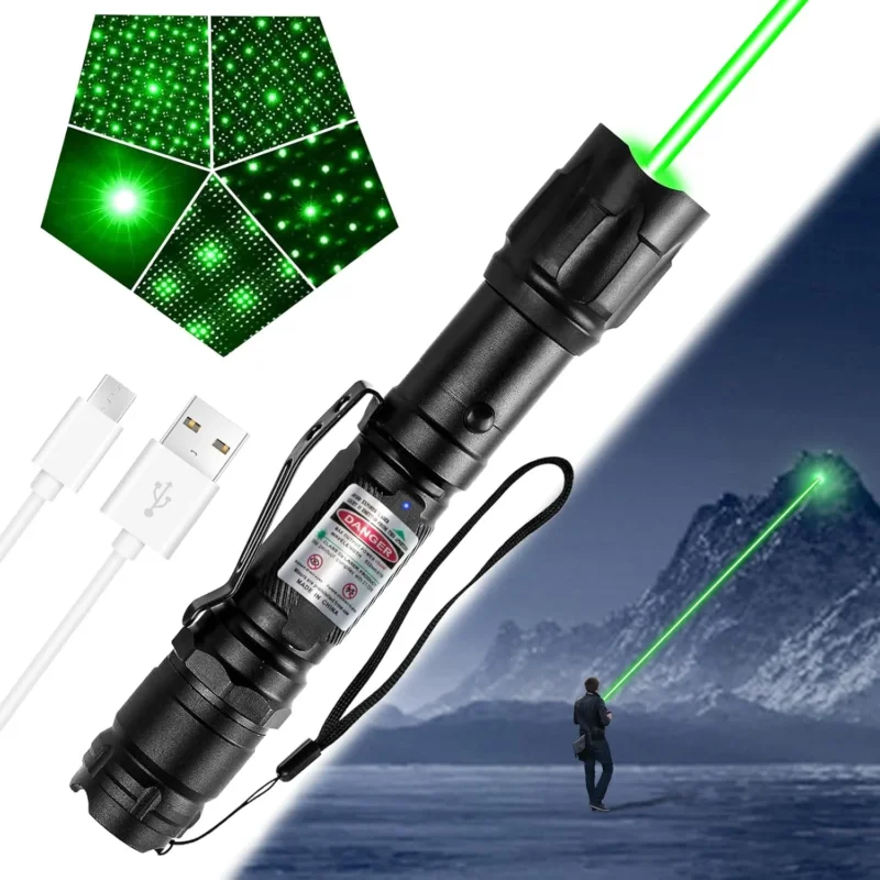 Wiederaufladbare grüne LED-Taschenlampe für den Außenbereich