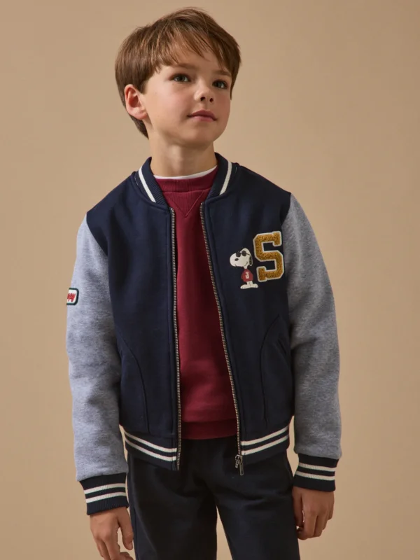 Kinder-Teddy-Sweatjacke Cyrillus X PEANUTS™ – Kollektion « Snoopy »