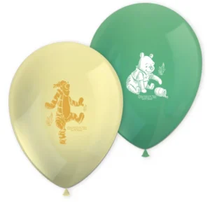 Ballons en latex Winnie l'ourson pour enfant jaune et vert avec imprimés Tigrou et Winnie