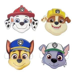 Masques en papier Pat'patrouille pour enfant lot de 8 personnages assortis
