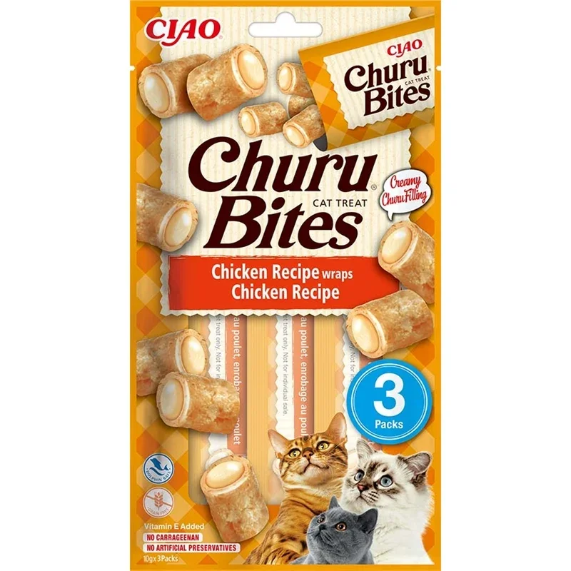 Inaba Cat Churu Bites Chicken Recipe wraps zoo-de