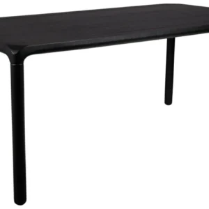 Design Esstisch STORM BLACK 180 x 90 cm von Zuiver mit schwarzer Esche-Tischplatte und Massivholzgestell in Gesamtansicht.