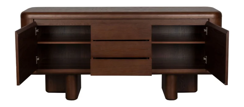 Sideboard Herman im Vintage-Look mit 3 Schubladen aus Eschenfurnier