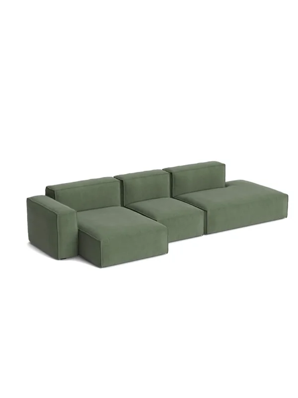 HAY Mags Soft Low Armrest 3-Pers. Sofa mit abnehmbarem Bezug, Kombination 4 links