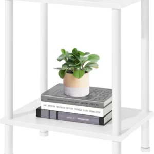 Modernes 2-Ebenen-Design Holz Beistelltisch 40x30x55 cm