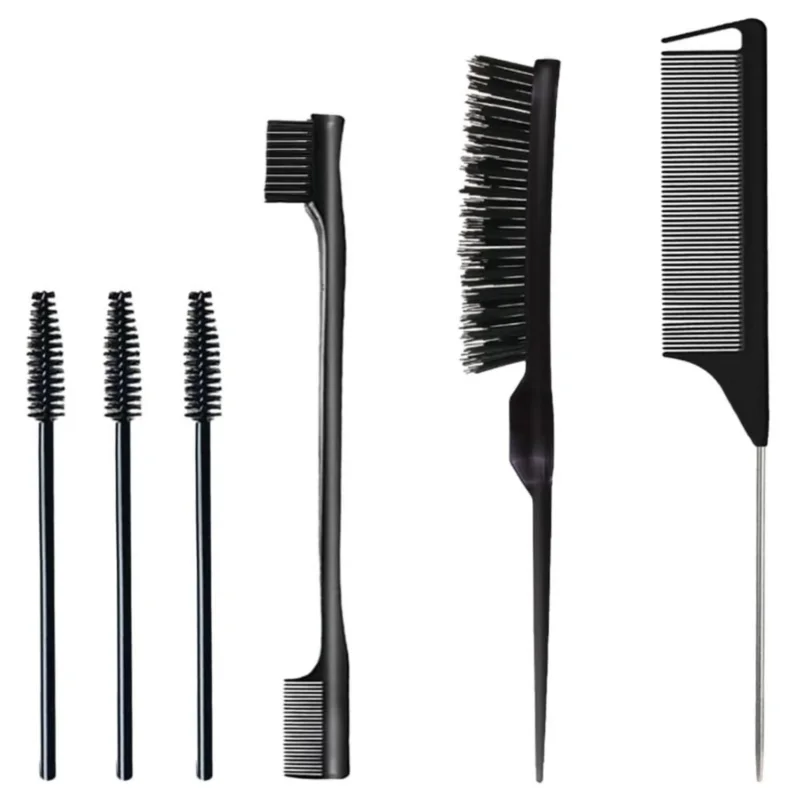 6er-Set Haarkamm-Set mit Borstenbürste und Kantenbürste