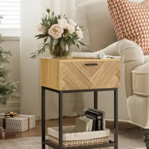 Nachttisch Braun MDF Holzplatte modernes Design