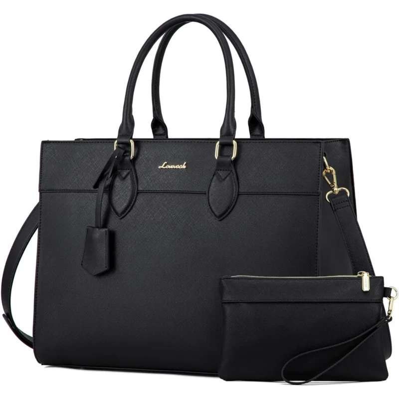 Laptoptasche Damen 17,3 Zoll, Groß, Wasserdicht, mit Handgelenktasche in Lederoptik