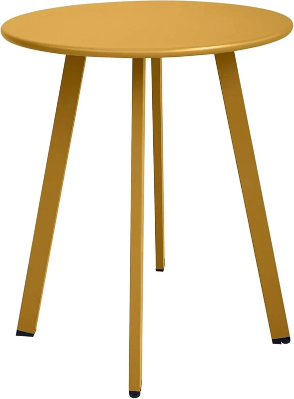 Moderner Gelber Stahl Outdoor Beistelltisch für Garten & Balkon