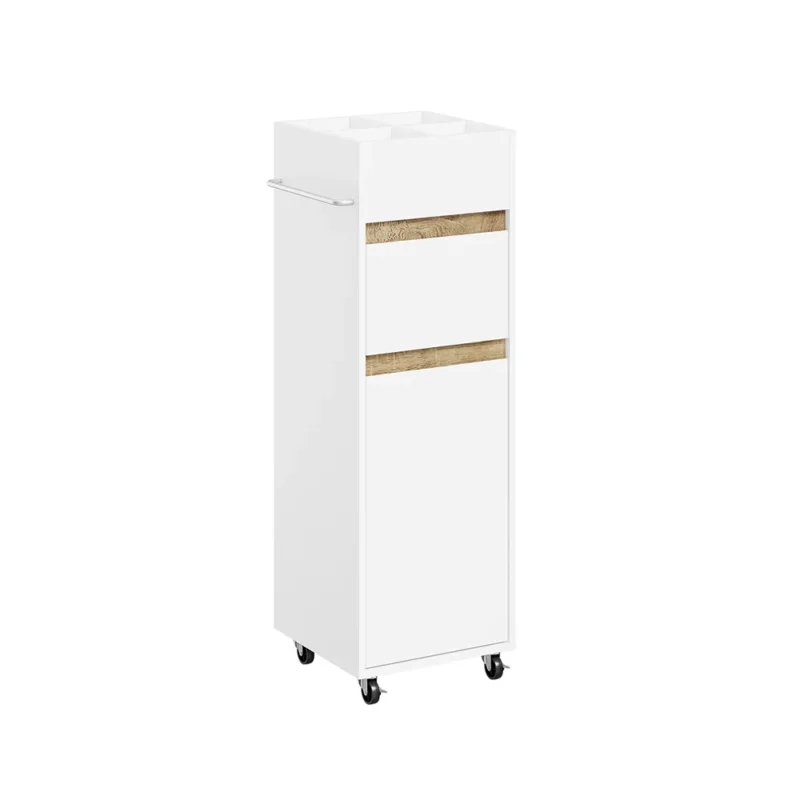 SoBuy | Badezimmer Hochschrank | Badezimmerschrank schmal Nischenregal Weiß | White | BZR225-WN