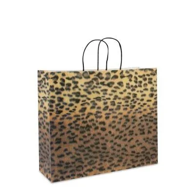 Papiertragetaschen mit gedrehte Griffe 36+12x31 cm Panther (150 Stück) [FP-DPT038]