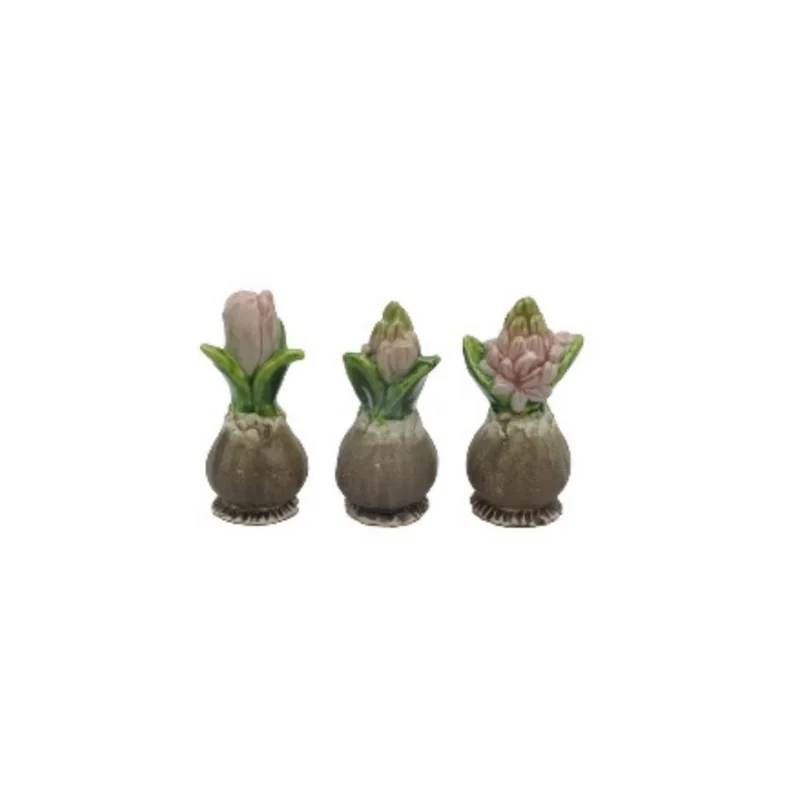 Tulpe aus Steingut - Hellrosa - Mehrere Varianten