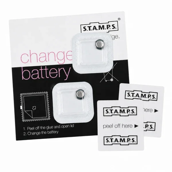 2 Batterien und 2 Sticker für Stamps Uhren