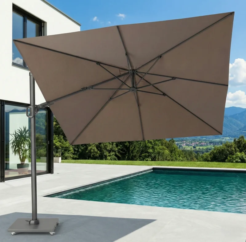 Platinum Ampelschirm Challenger T² Premium Anthrazit/Havana 300x300cm