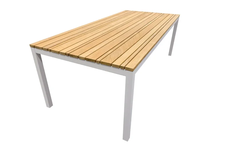 Solpuri Gartentisch "Classic" Teak/Alu weiß 220 x 100cm