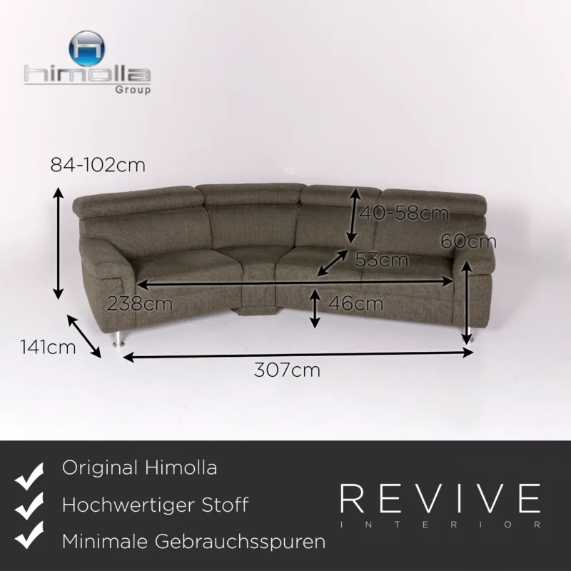 Himolla Stoff Ecksofa Grün Sofa Funktion Couch #10962 – Bild 2