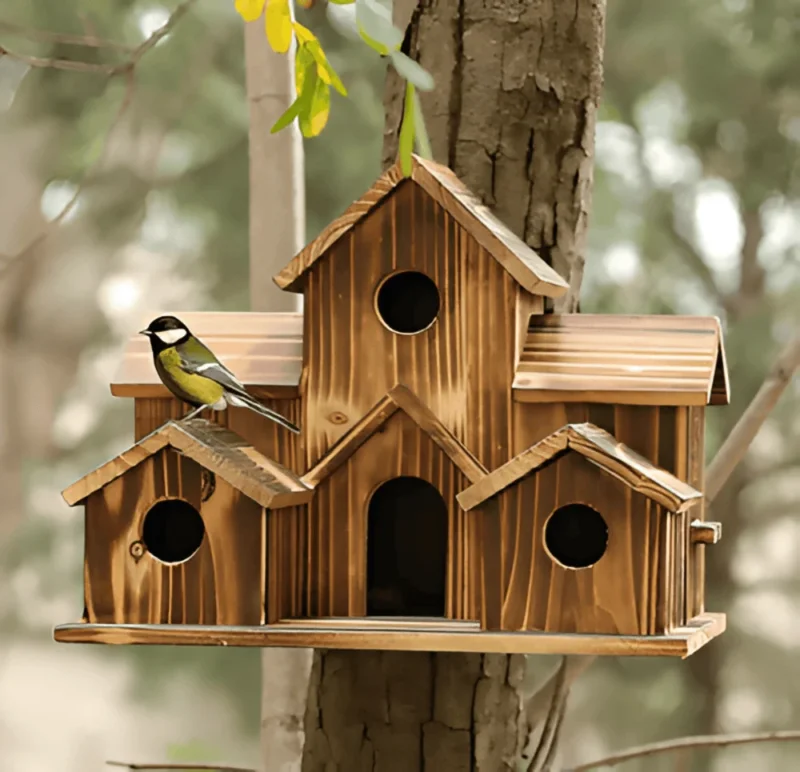 Brehn | Hängendes Holzvogelhaus
