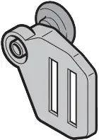 Rollenhalter oben mit Laufrolle Beschlag N, rechts