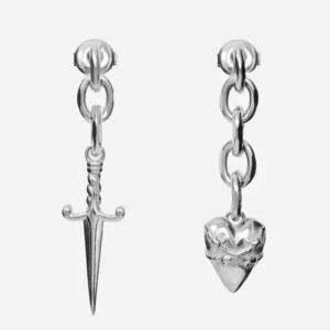 Hurnix Dagger Heart Edelstahl Ohrringe