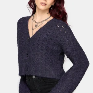 Seren Fluffy Strick Strickjacke