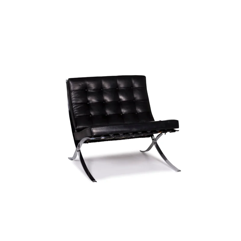 Knoll International Barcelona Chair Leder Sessel Schwarz #11155