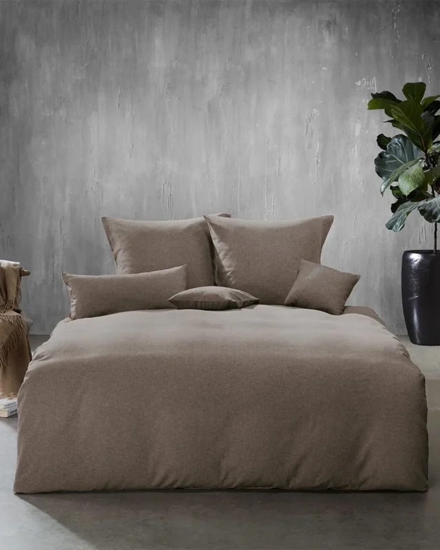 fleuresse Flanell Bettwäsche Lech 603089 200x200 taupe
