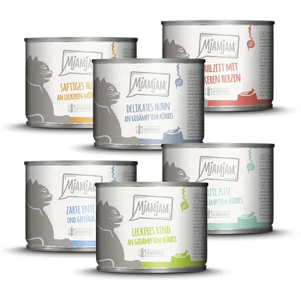 MjAMjAM leckere Mahlzeiten Mixpaket III für Katzen, 6 x 200 g