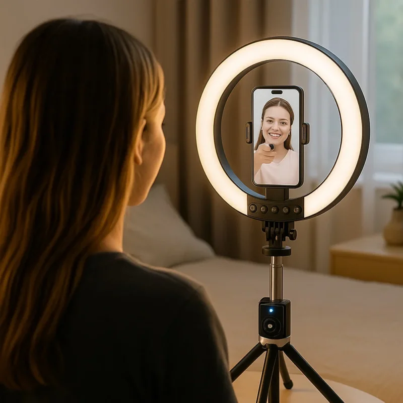 Ring Light mit Fernbedienung & Stativ – 3 Farbtemperaturen – P220-Q | Brehn