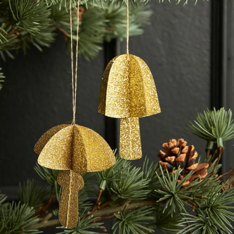 Weihnachtsdeko - Glitzerpilze 3 Stk. sortiert