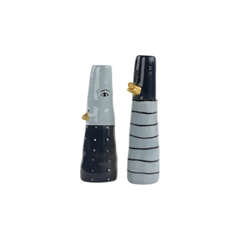 Vase Ente - 2 Varianten - Blau/Dunkelblau H17 cm