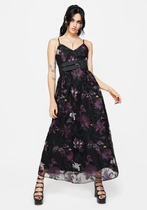 Estrid Bestickt Mesh Midaxi Cami Kleid